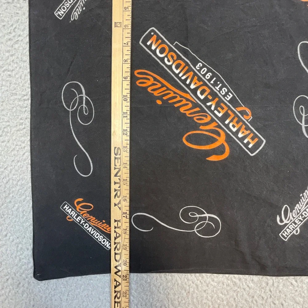 Harley Davidson Bandana Black Genuine Motorcycle Logo Scarf Vintage 80s 90s